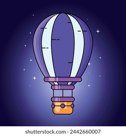 Lilac balloon against the backdrop of the night starry sky
