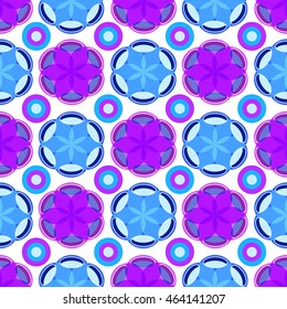 Lilac blue floral pattern. Vector seamless