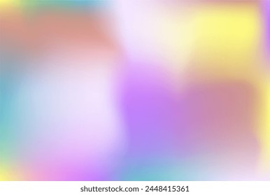 Lilac blue yellow pink gradient banner. Rainbow mockup wallpaper for app ads web card. Tender holiday invitation print cover. Pastel rose sky lemon color background media post, wallpaper presentation.