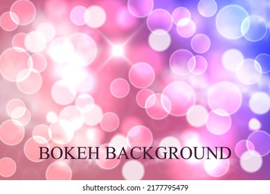 Lilac bokeh background. Defocused blurry light. Violet abstract vector background.