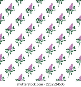 Lilac branch. Colorful flowers with four petals. Vector illustration , perfect for print, wedding design