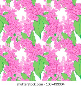 Lilac branch, purple flowers. Vector seamless patterns, can be used as romantic background, wedding invitations, greeting cards, postcards, prints, textile design, package design, wallpaper