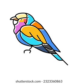 lilac breasted roller bird exotic color icon vector. lilac breasted roller bird exotic sign. isolated symbol illustration