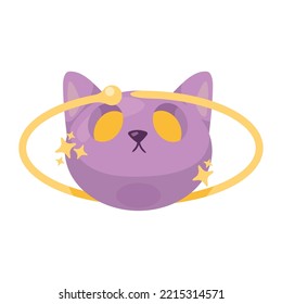 cabeza de lilac cat con icono de órbita