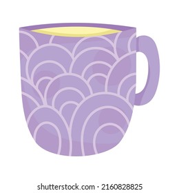 Lila-Keramik-Tasse-Geschirr-Symbol