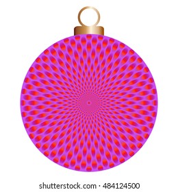 Lilac christmas ball (optical expansion illusion)