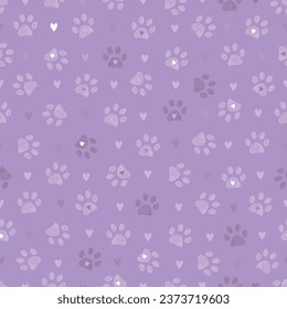 Farbige Lilac-Pfoten-Drucke mit nahtlosem Muster