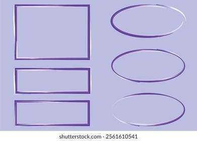 lilac colorful artwork frames shapes collection set vector
