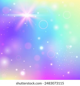 Lilac Colorful Background. Rainbow Gradient. Pink Cosmic Pattern. Iridescent Fantasy Effect. Kawaii Invitation. Purple Magic Hologram. Fairy Texture. Cute Kawaii Invitation.