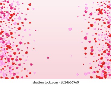 Lilac Confetti Background Pink Vector. Bright Backdrop Heart. Violet Romance Frame. Red Heart Cute Texture. Fond Mother Pattern.