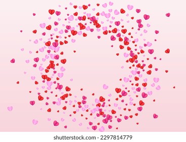 Lilac Confetti Background Pink Vector. Color Pattern Heart. Pinkish Present Frame. Tender Confetti Wallpaper Texture. Red Anniversary Illustration.