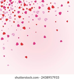 Lilac Confetti Background Pink Vector. Wedding Backdrop Heart. Red Anniversary Frame. Tender Heart Greeting Illustration. Pinkish Valentine Pattern.