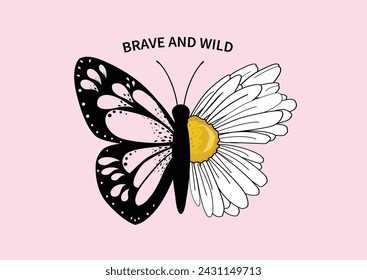 lilac daisy flower vector hand drawn