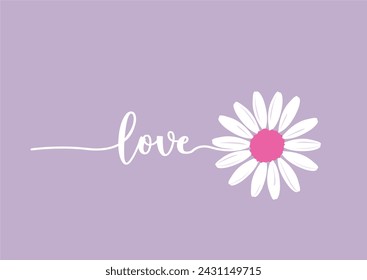 lilac daisy flower vector hand drawn