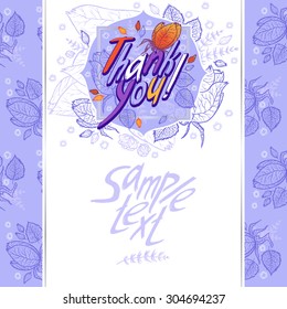 Lilac day. Thank You. Vector artwork for design.