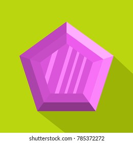 Lilac diamond icon. Flat illustration of lilac diamondvector icon for web.