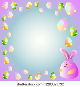 Lilac Easter Bunny. Beautiful easter background. vector illustration