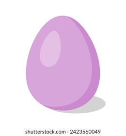 Lilac Easter Egg. Happy Easter. Design elements for holiday cards. Cartoon flat style Vector illustration. 