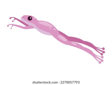 lilac exotic frog jumping character