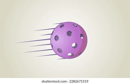 Lilac floorball ball. Logo logo on a gray background.