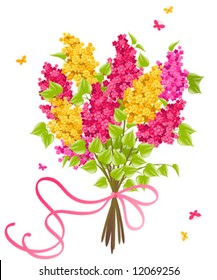 Lilac. Fondo floral. Ilustración vectorial.
