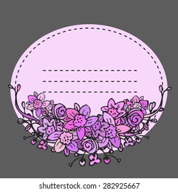 lilac floral frame
