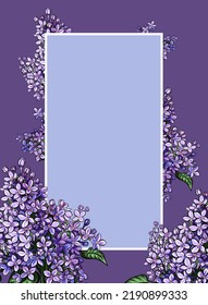 Lilac Flower Frame Vector Illustration EPS 10