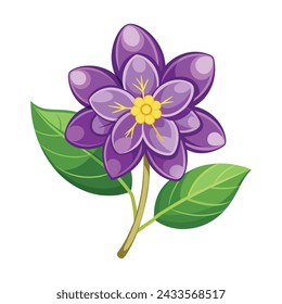 Lilac Flower Illustration on White Background