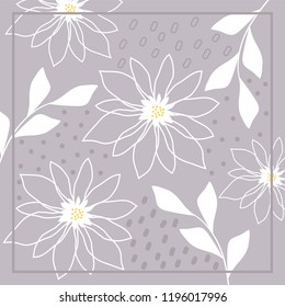 lilac flower scarf pattern design