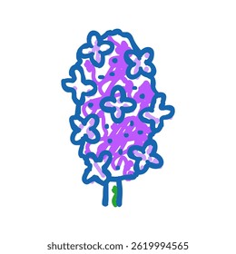 lilac flower spring doodle icon sketch vector. lilac flower spring sign. isolated symbol illustration