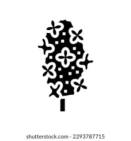 lilac flower spring glyph icon vector. lilac flower spring sign. isolated symbol illustration