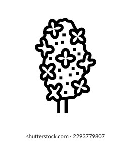 vector de icono de la línea de resorte de flor lilac. signo de la flor lila. símbolo de contorno aislado ilustración negra