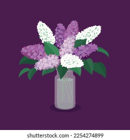 lila en un florero vectorial arte