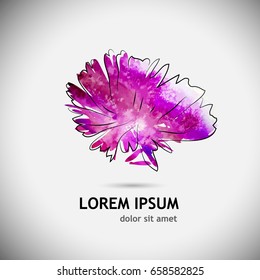 Lilac Flower watercolor object. Vector