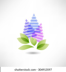 Lilac flowers icon