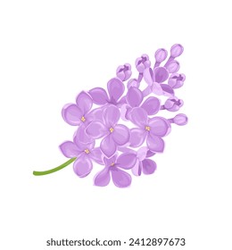 Lilac flowers icon. Vector cartoon illustration of Lilac branch. svg