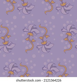 Lilac- und goldblorVektorgrafik-reproduzierbares Muster mit strukturiertem Hintergrund