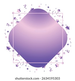 Lilac gradient frame on the white background.