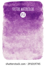 Lilac gradient watercolor vector background. Hand drawn texture. Rough, artistic edges.