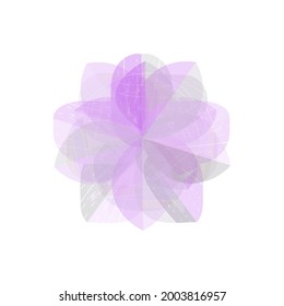 lilac graphic flower, vector design element 