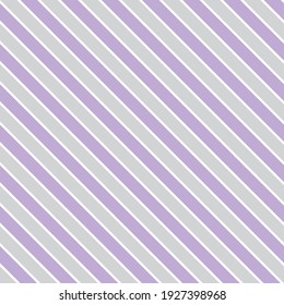 Lilac and grey diagonal stripe. Seamless vector linear pattern suitable for fashion and interiors