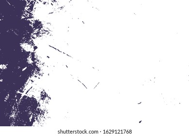 Lilac Grunge dust messy background. Distressed spray grainy overlay texture. Dirty powder rough empty cover template. Aged splatter crumb wall backdrop. Weathered aging design element. EPS10 vector