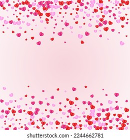 Vector rosa de fondo del corazón de Lilac. Confeti de patrones de papel tapiz. Textura de color rojo. Marco de San Valentín de corazón violento. Ilustración de celebración de licitaciones.