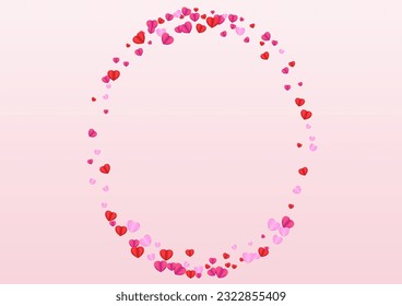 Lilac Heart Background Pink Vector. Color Frame Confetti. Tender Wallpaper Backdrop. Fond Confetti Romantic Pattern. Pinkish Happy Illustration.