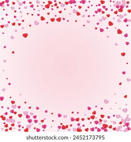 Lilac Heart Background Pink Vector. Falling Illustration Confetti. Pinkish Birthday Texture. Fond Heart Drop Frame. Violet Happy Pattern.