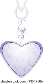 Lilac heart isolated on the white. Vector