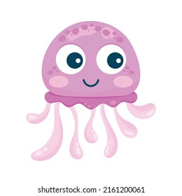 lilac jellyfish sealife creature cute character