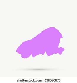 Lilac Kahoolawe Map Illustration