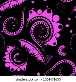 A lilac large flower on a black background with details of melkini and drawing. To create a summer mood.