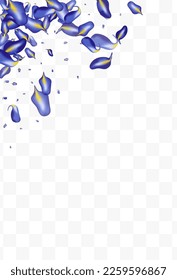 Lilac Leaf Forest Vector White Transparent Background Banner. Falling Foliage Template. Violet Leaves Realistic Wallpaper. Iris Organic Design.